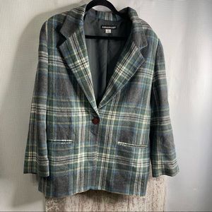 Vintage Savannah Plaid Lined Blazer Size 16